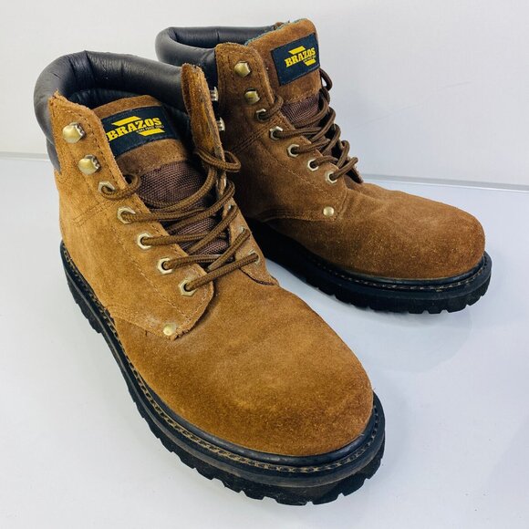Brazos Steel Toe Suede Leather Welt Construction‎ Oil Resistant Rubber Size 9 - Picture 1 of 5